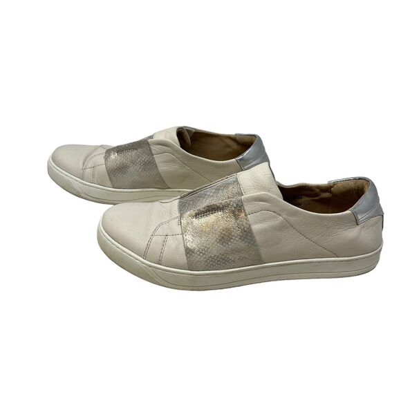 Johnston & Murphy Eden Leather Slip-On Sneakers Metallic Pewter Sz 8.5" - Picture 5 of 7